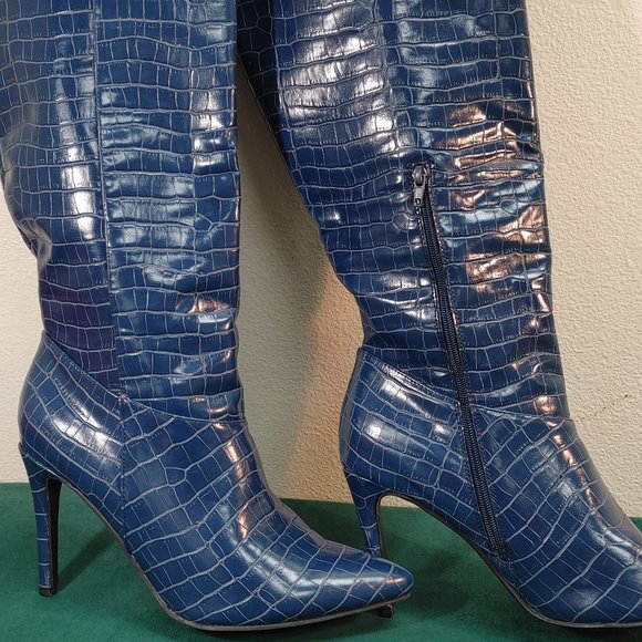 SHOE DAZZLE NIGHT IS YOUNG WIDE CALF HEELED BOOT SZ 12 - Picture 3 of 14